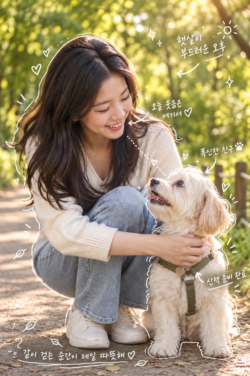 함께 걷다 마주 본 눈빛 — 손글씨 메모가 더해진 완성본